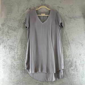CLOTH & STONE Justine T-Shirt Mini Dress Size Medium Gray Purple 100% Rayon